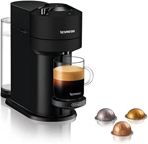 Machine Nespresso Vertuo Next noire avec capsule et tasse à café