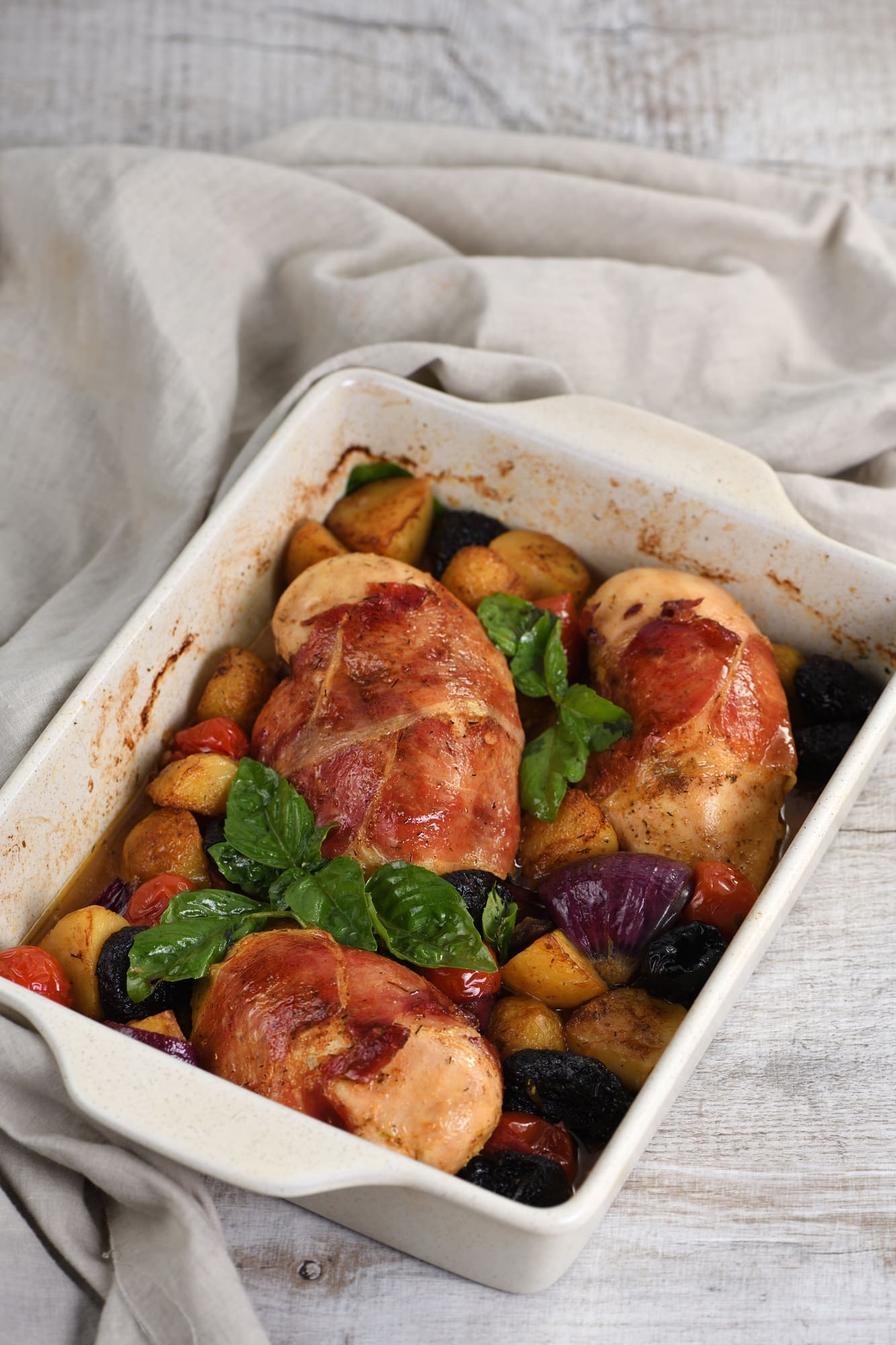 Apple Chicken Breast with Prosciutto and Cheese